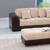 Modern Two-Tone MF8164 Sectional Sofa with Ottomans