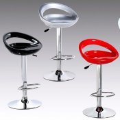 Set of 2 Red or Silver Modern Bar Stools