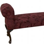 Burgundy Floral Pattern Fabric Classic Elegant Bench