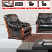 Dark Brown Leather Stylish Living Room W/Sofa Bed