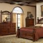 Rustic Brown Cherry Finish Traditional Poster Bed w/Options