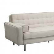 Off White Premium Fabric Contemporary Convertible Sofa Bed