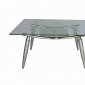 Glass Top & Metal Base Modern Dining Table
