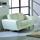 Julie Sofa in White Leather Match by Beverly Hills w/Options