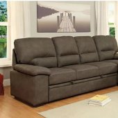 Alcester Sectional Sofa CM6908BR in Brown Faux-Nubuck Fabric