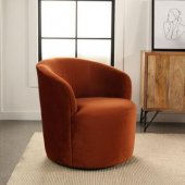 905631 Swivel Accent Chair Set of 2 in Orange Fabric by Coaster