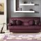 Stylish Living Room with Storage Sleeper Sofa in Burgundy Fabric