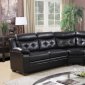 3020 Sectional Sofa in Black Faux Leather