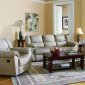 Beige Microfiber Elegant Living Room W/Reclining Seats