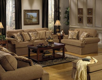 Luxurious Multi Color Chenille Fabric Modern Sofa & Loveseat Set