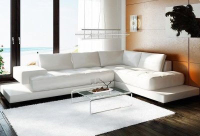 2226 White Leather Modern Sectional Sofa by VIG