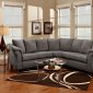 Grey Fabric Elegant Modern Sectional Sofa