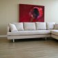 Contemporary Sectional Sofa in Off White Microfiber