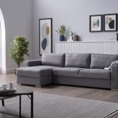 Cooper Sectional Sofa in Light Gray Fabric by Bellona