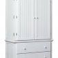Satin White Finish Two-Door Armoire With Two Extra Drawers