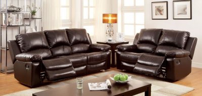 Davenport Reclining Sofa CM6327 in Brown Leather Match w/Options
