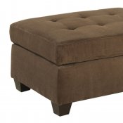 F7120 Cocktail Ottoman in Truffle Suede by Poundex
