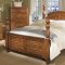 Dark Pine Finish Contemporary Bedroom w/Cannonball Panel Bed