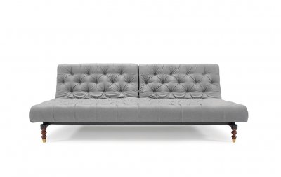 Grey Wood Furniture on Grey Fabric Modern Sofa Bed W Espresso Wood Legs At Furniture Depot