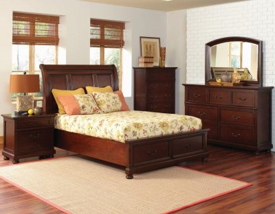 Hannah 200831 Bedroom by Coaster in Warm Brown Cherry w/Options