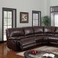 U1953 6pc Reclining Sectional Sofa in Brown Bonded Leather