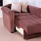 Truffle Microfiber Contemporary Pull Out Bed Loveseat