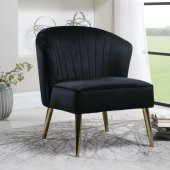 903030 Set of 2 Accent Chairs in Black Velvet by Coaster