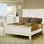 Sandy Beach Bedroom 5Pc Set 201301 in White w/Options