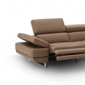 Annalaise Recliner Leather Sectional Sofa in Caramel by J&M