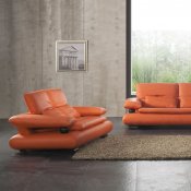 Orange Leather Modern 410 Sofa by ESF w/Options