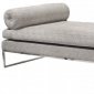 Grey Fabric Modern Daybed Lounger w/Stainless Steel Frame