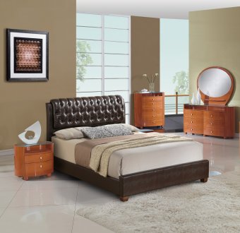 8119-Emily Cherry Bedroom Set 5Pc by Global w/Options
