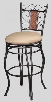 Grey Metal & Taupe Suede Seat Set of 2 Traditional Barstools