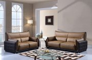 UFY220 Sofa in Tan & Brown Bonded Leather by Global w/Options