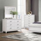 Lily Bedroom Set 5Pc in White by Global w/Options