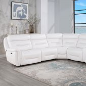 U8522 Power Motion Sectional Sofa in Blanche White by Global
