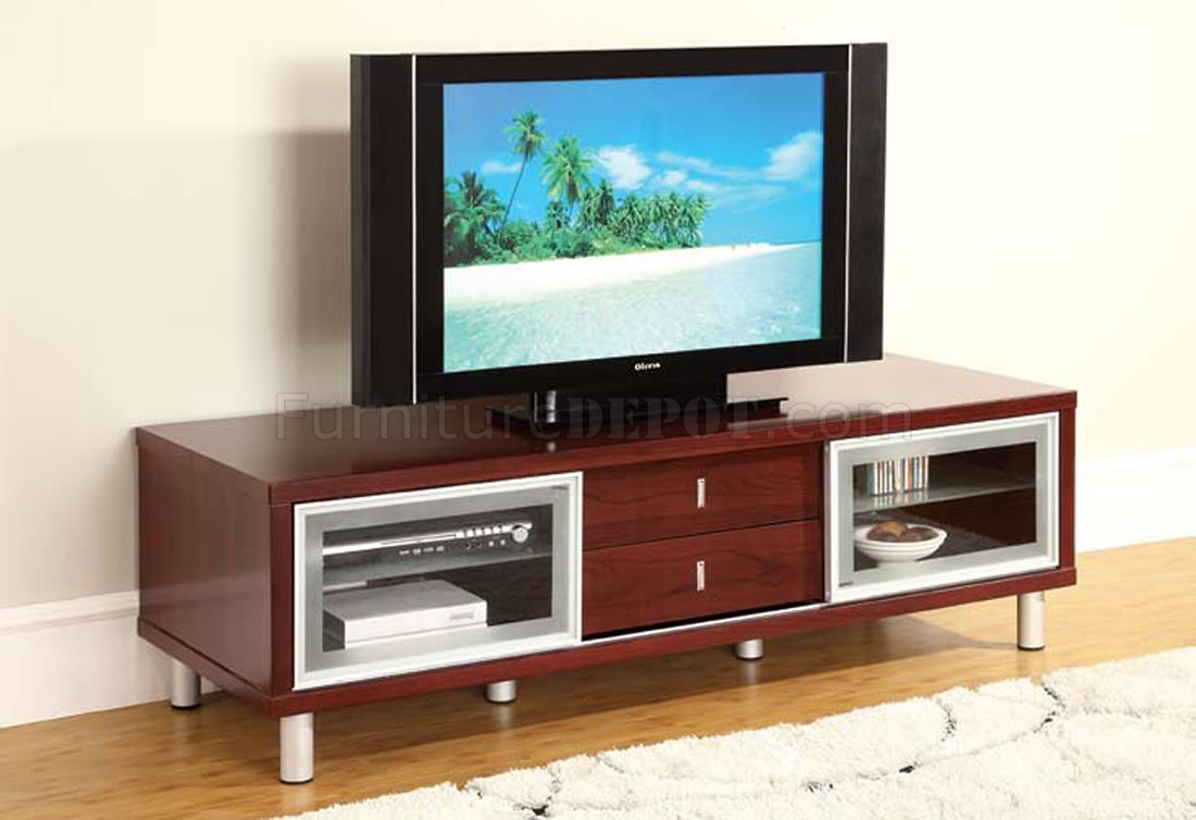 Mahogany Finish Contemporary Tv Stand with Cabinets GFTV 720TV M