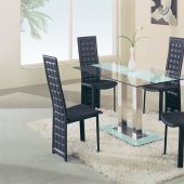 Contemporary 5Pc Dinette Set W/Frosted Stripe Glass Top