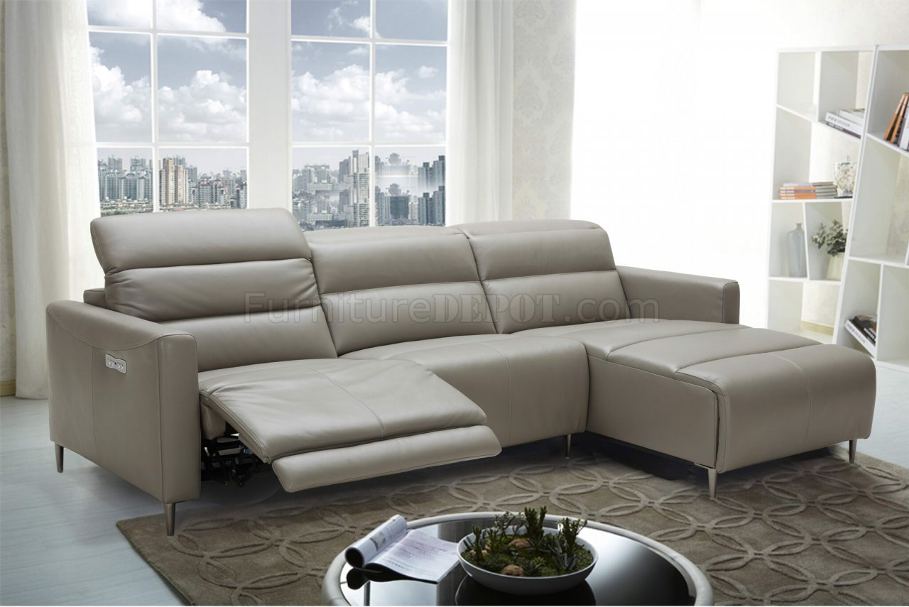 power sofa leather putty taupe beige