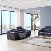 972 Power Reclining Sofa in Dark Grey Leather by ESF w/Options