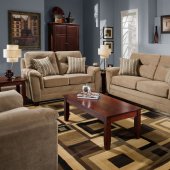 Beige Casual Fabric Modern Sofa & Loveseat Set w/Optional Items