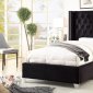 Aiden Bed in Black Velvet Fabric by Meridian w/Options