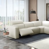 Franklin Power Motion Sectional Sofa Smoke Leather Beverly Hills