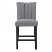 D8685BS Bar Stool Set of 4 in Gray Fabric by Global