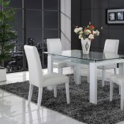 D648DT Dining Set 5Pc in White by Global w/DG020DC Chairs