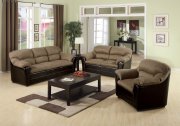 Microfiber & Bycast Two-Tone Finish Modern Sofa and Loveseat Set