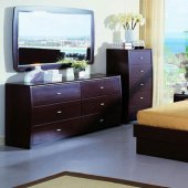 Wenge or White Contemporary Bedroom Set w/Storage Bed