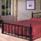 Dark Cherry Finish Wood & Metal Classic Transitional Bed w/Posts