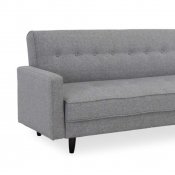 Ash Fabric Modern Convertible Sofa Bed w/Wooden Legs