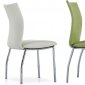 White Bonded Leather Set of 4 Modern Dining Chairs